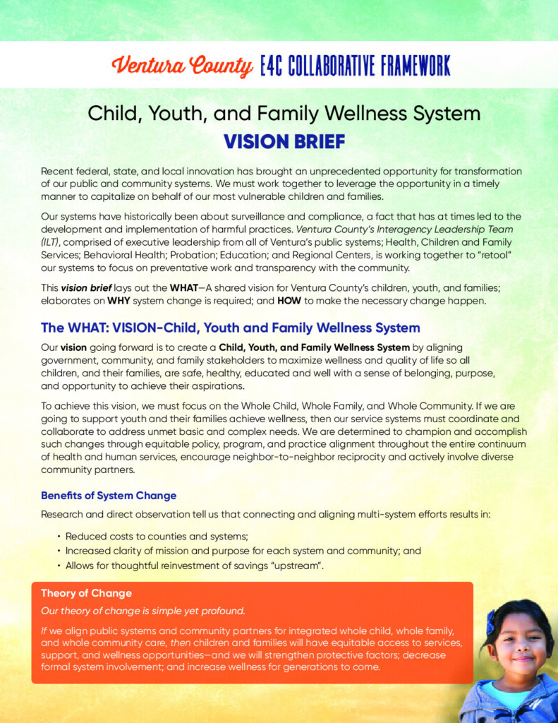 Vision Brief: Child, Youth, and Family Wellness System